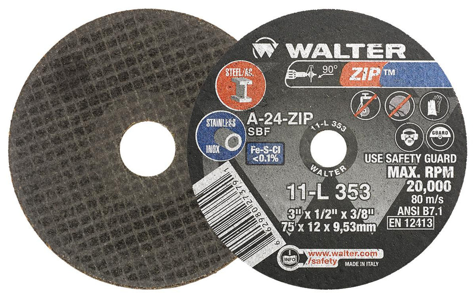 3X1/2X3/8 ZIP GRINDING WHEELS