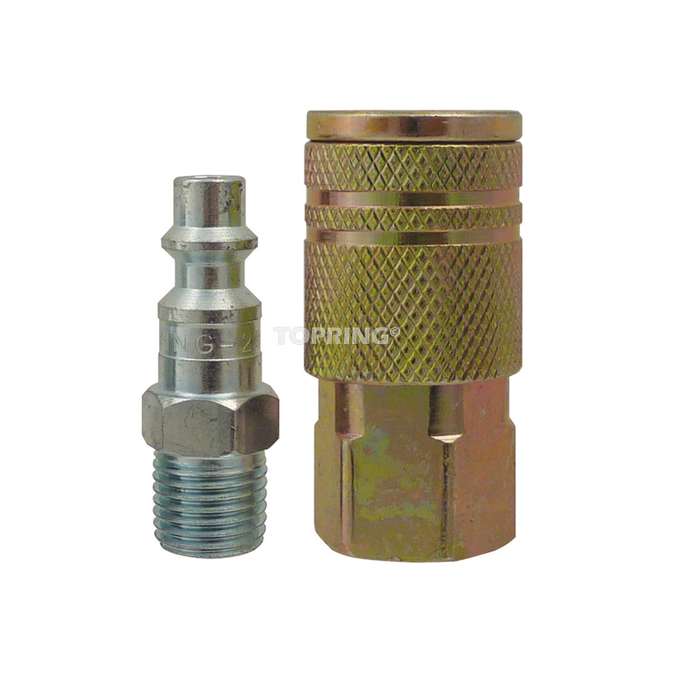 Ensemble 1/4 industriel avec raccord rapide en acier 1/4 (F) NPT et 1 embout MAXQUIK