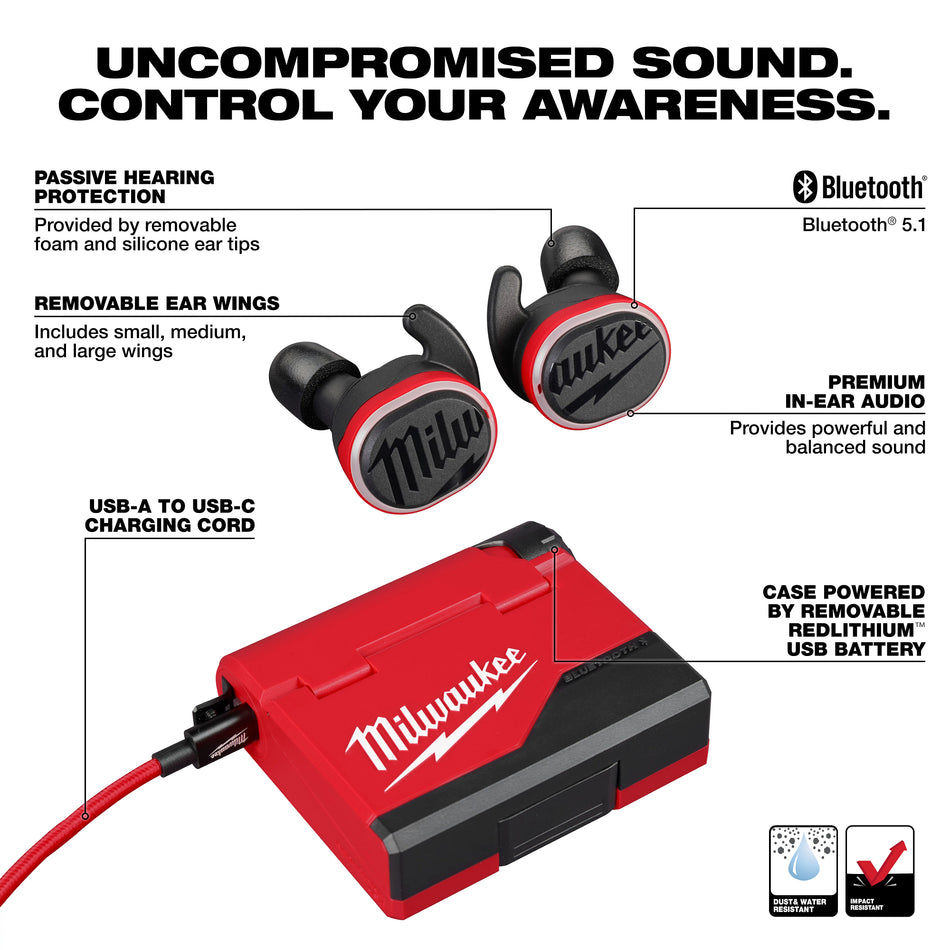 Ecouteurs REDLITHIUM™ USB Bluetooth® pour chantier