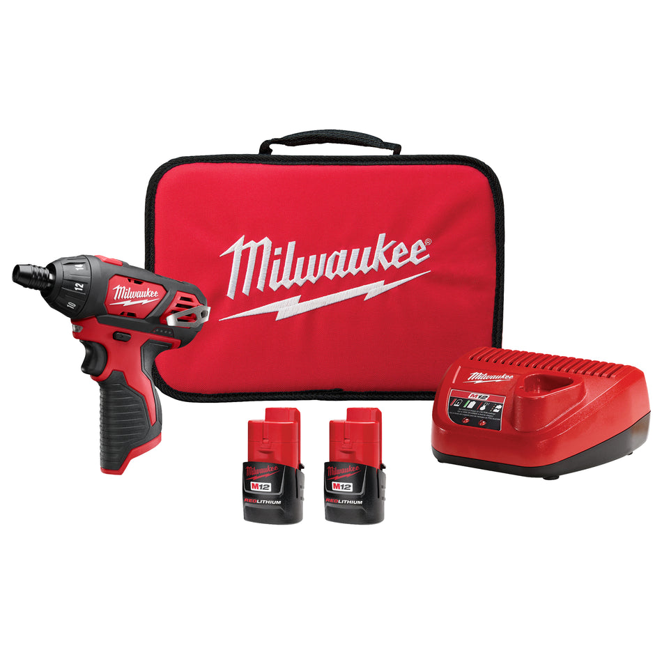 Kit de tournevis hexagonal sans fil M12 12 volts au lithium-ion 1/4 po