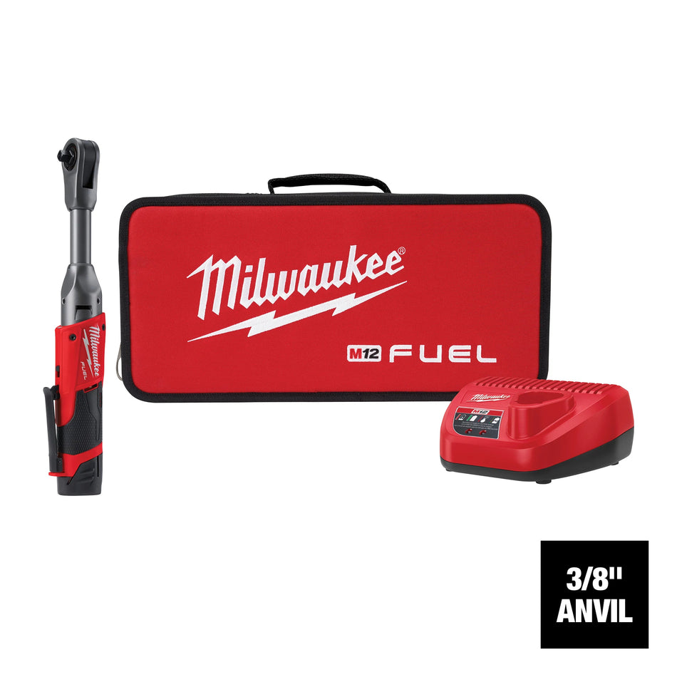 M12 FUEL 12 volts Lithium-Ion sans fil et sans balais 3/8 po. Ratchet à portée étendue Kit d'une batterie