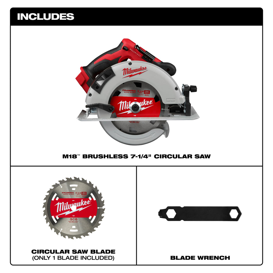 Scie circulaire sans balais M18MC de 7 1/4 po