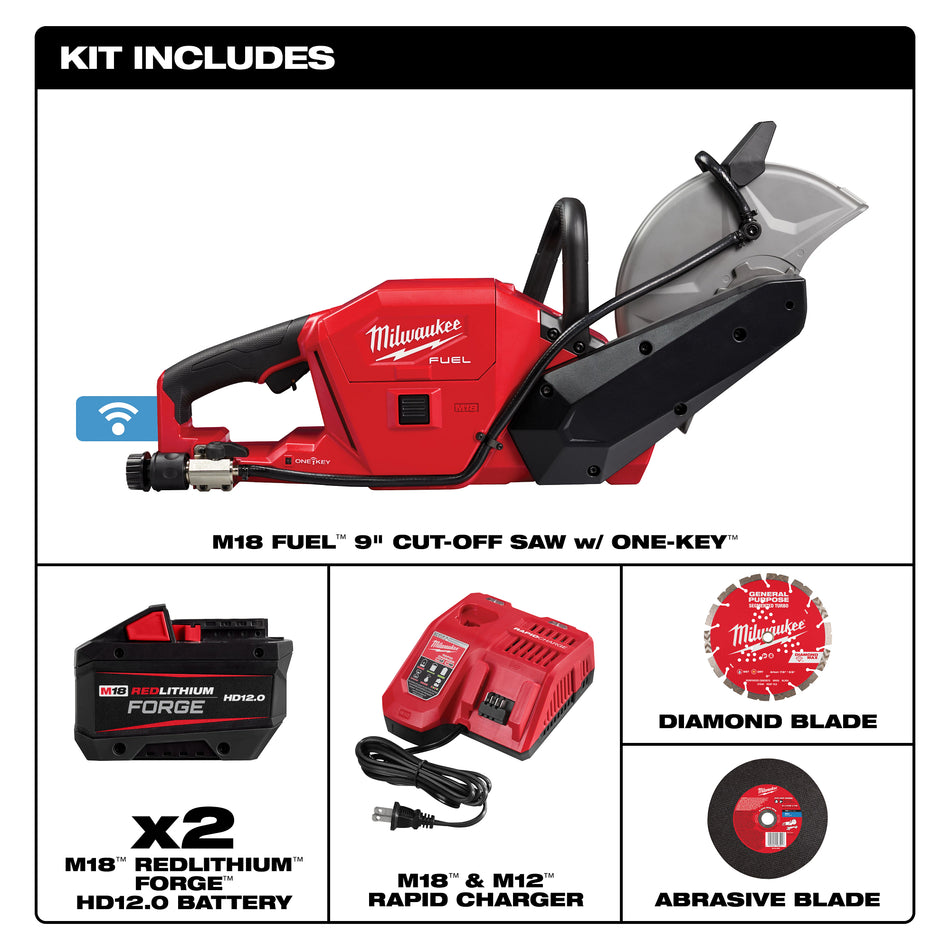 M18 FUEL 18-Volt Lithium-Ion Brushless Cordless 9 in. Cut-Off Saw with ONE-KEY Kit