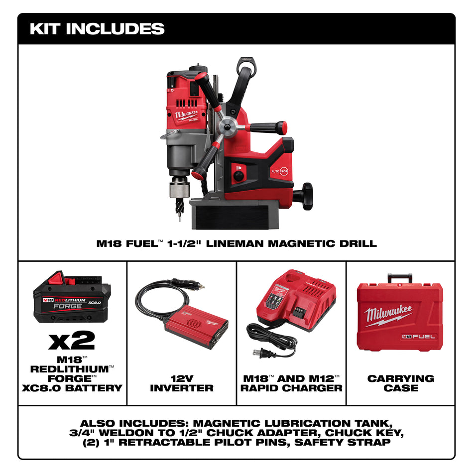 M18 FUEL™ High Demand™ 1 1/2" Lineman Magnetic Drill Kit