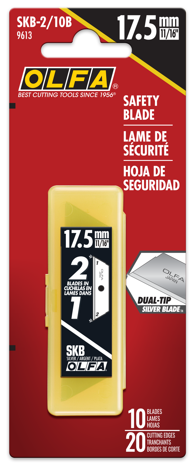 OLFA SKB-2/50B Dual-Edge Safety Blades, 50pk
