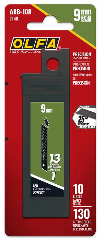 OLFA 9mm ABB-10B Black Snap Blades, 10pk