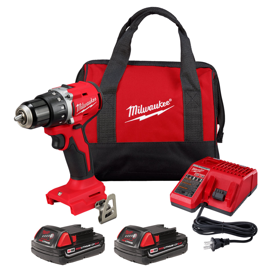 M18 Compact Brushless 1/2 in. Drill/Driver Kit with 2 Batteries