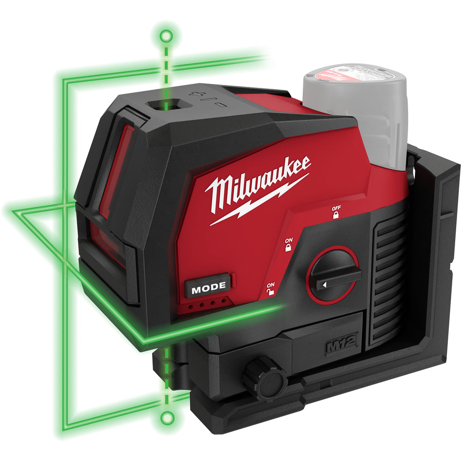 M12™ Cross Line and Plumb Points Green Laser (Tool Only)