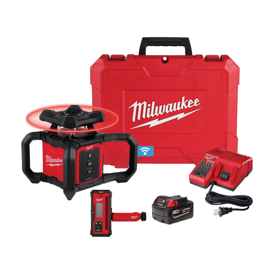 Ensemble de niveau à laser rotatif extérieur rouge M18MC avec récepteur