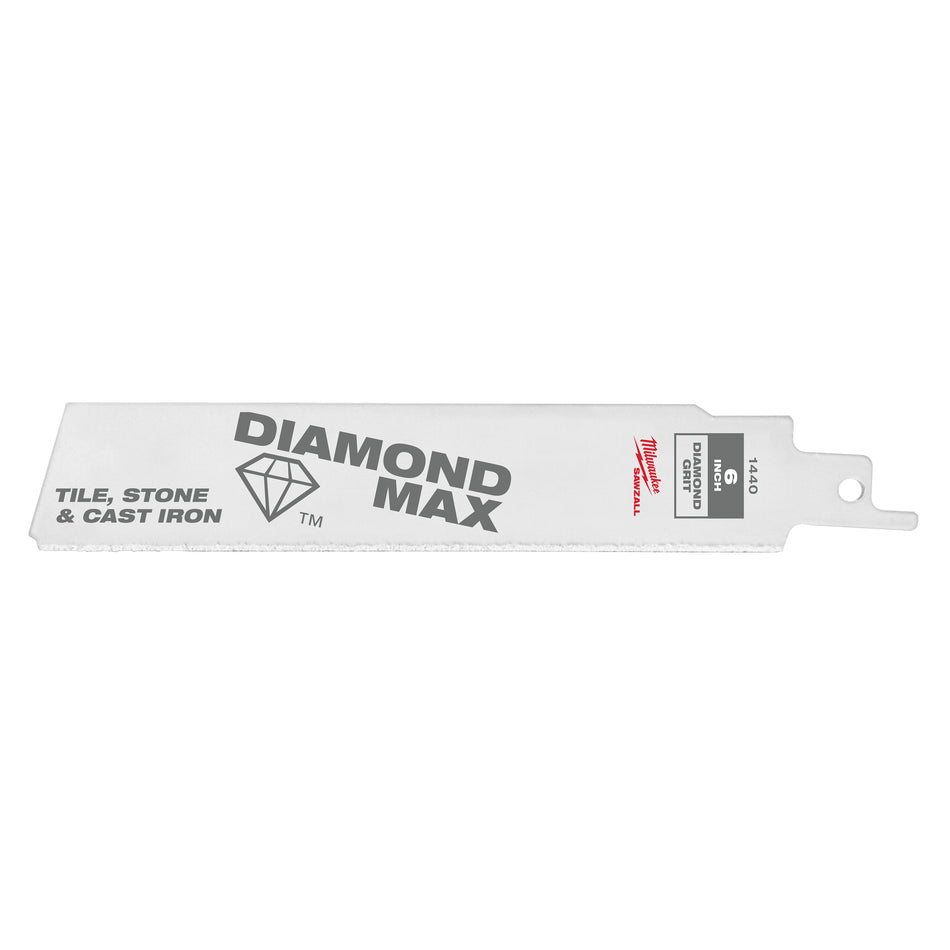 6 po. Lame de scie sauteuse en acier à haute teneur en carbone 3-1/8 po 8 TPI 5PK 6 po. Diamond Grit THE TORCH™ SAWZALL® Blade