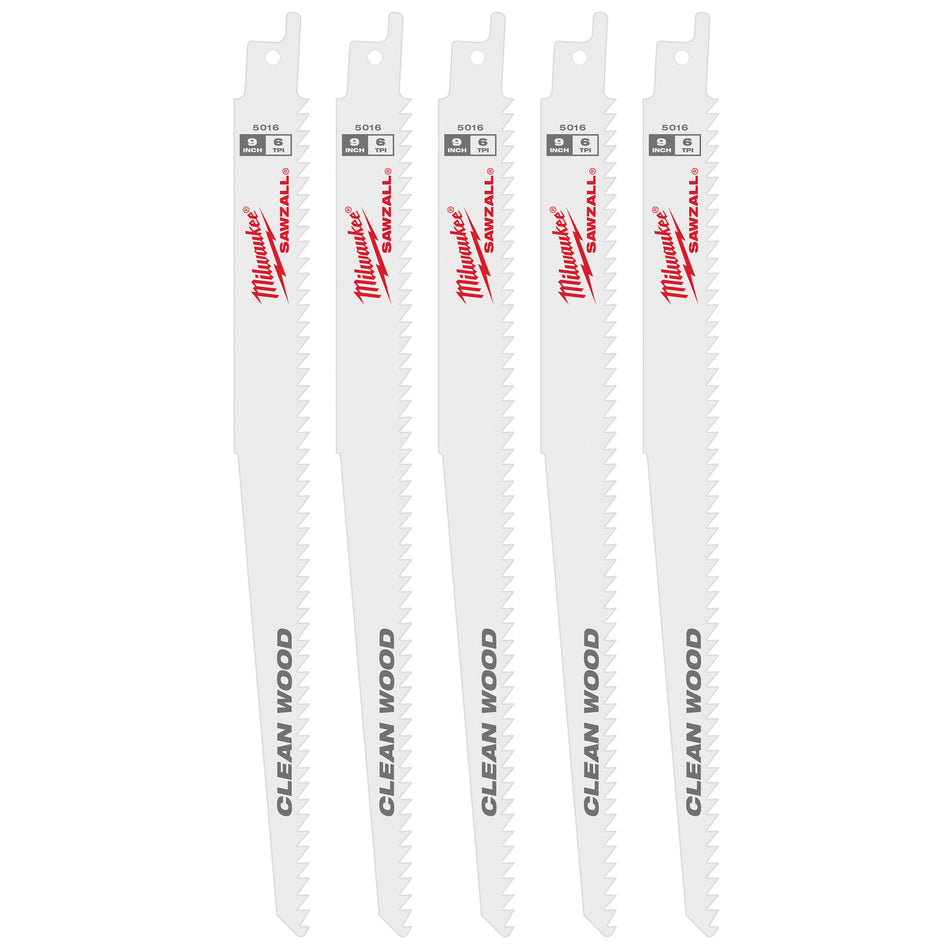 Lames SAWZALL® de 9 po, 6 TPI, à sol en flamme, 5PK