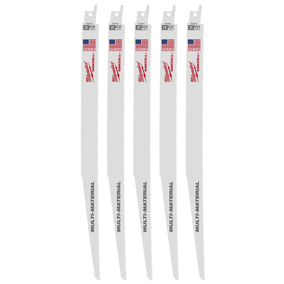 12 po 8/12 TPI Lames SAWZALL® 5PK