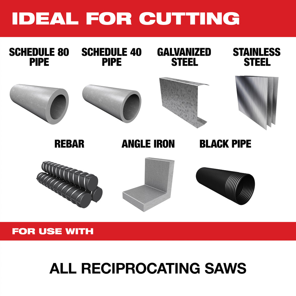 9 po 8TPI The TORCH™ Carbide Teeth SAWZALLᴹᴰ Blade 1PK