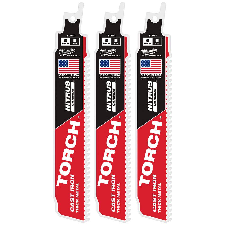 6 po 7TPI The TORCH pour CAST IRON avec NITRUS CARBIDE 3PK