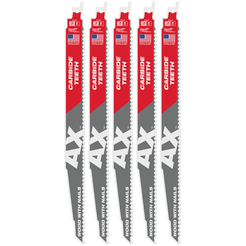 The Ax™ Carbide Teeth SAWZALL®Lame de scie alternative 12 po x 5 DPP