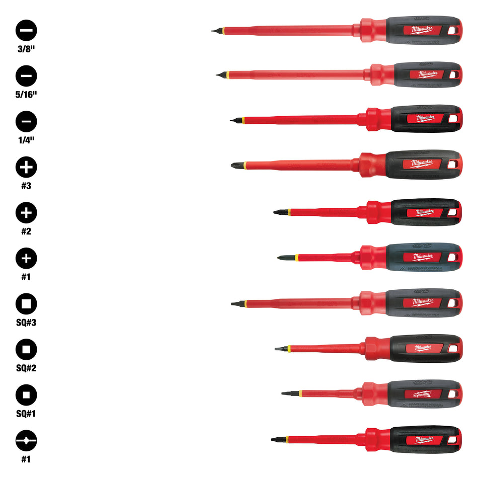 10-piece 1000V Insulated Screwdriver Set with EVA Foam Case
