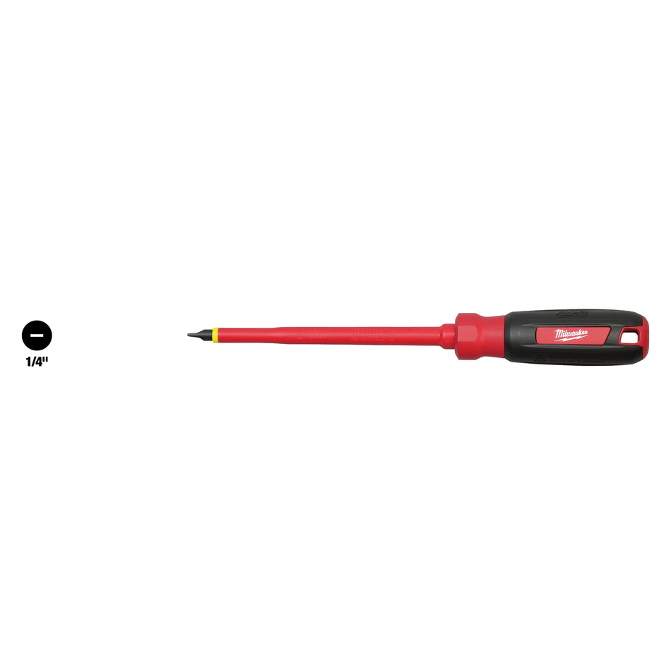 Slotted screwdriver 1/4 in - 6 in 1000 V insulated