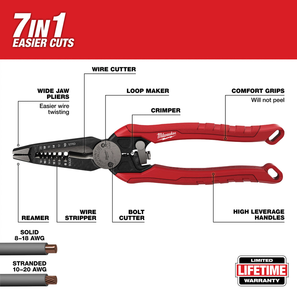 7-in-1 Power-Assist Combination Pliers