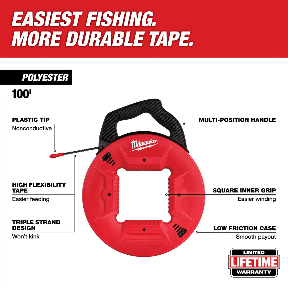 100 ft. Polyester Fish Tape with Non-Conductive Tip