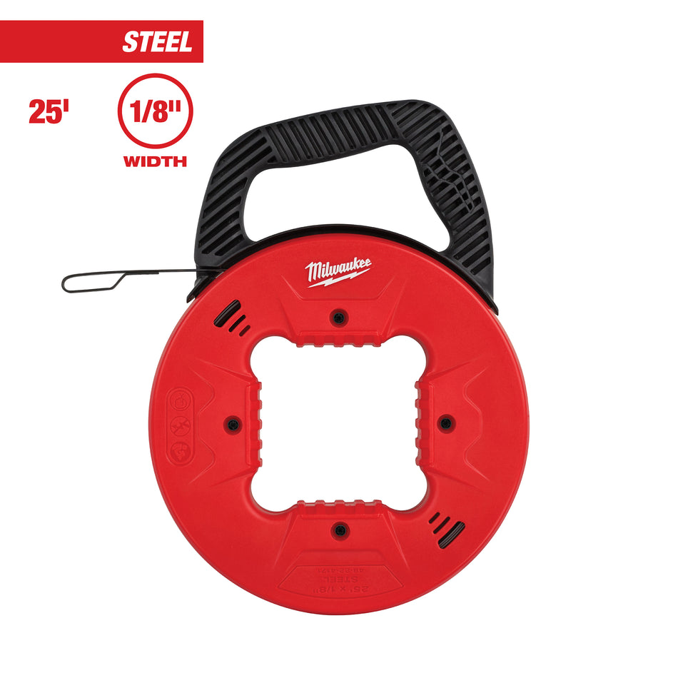 25 ft. 1/8 in. 1/8 in. Steel Fish Tape