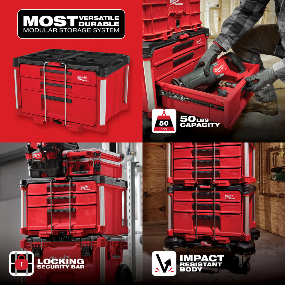 Boîte à outils PACKOUT™ Multi-Depth à 3 tiroirs
