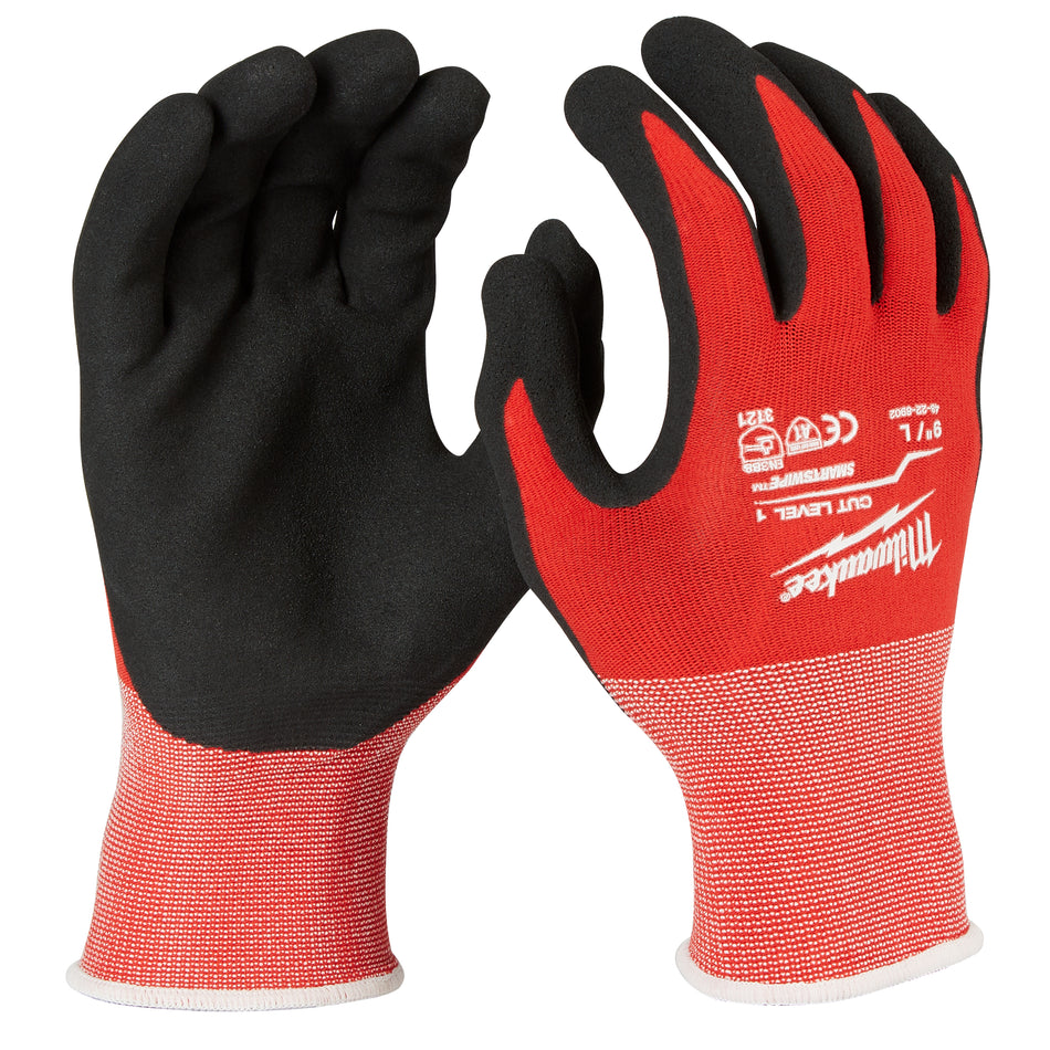 CUT-RESISTANT LEVEL 1 NITRILE WORK GLOVES, SIZE LARGE