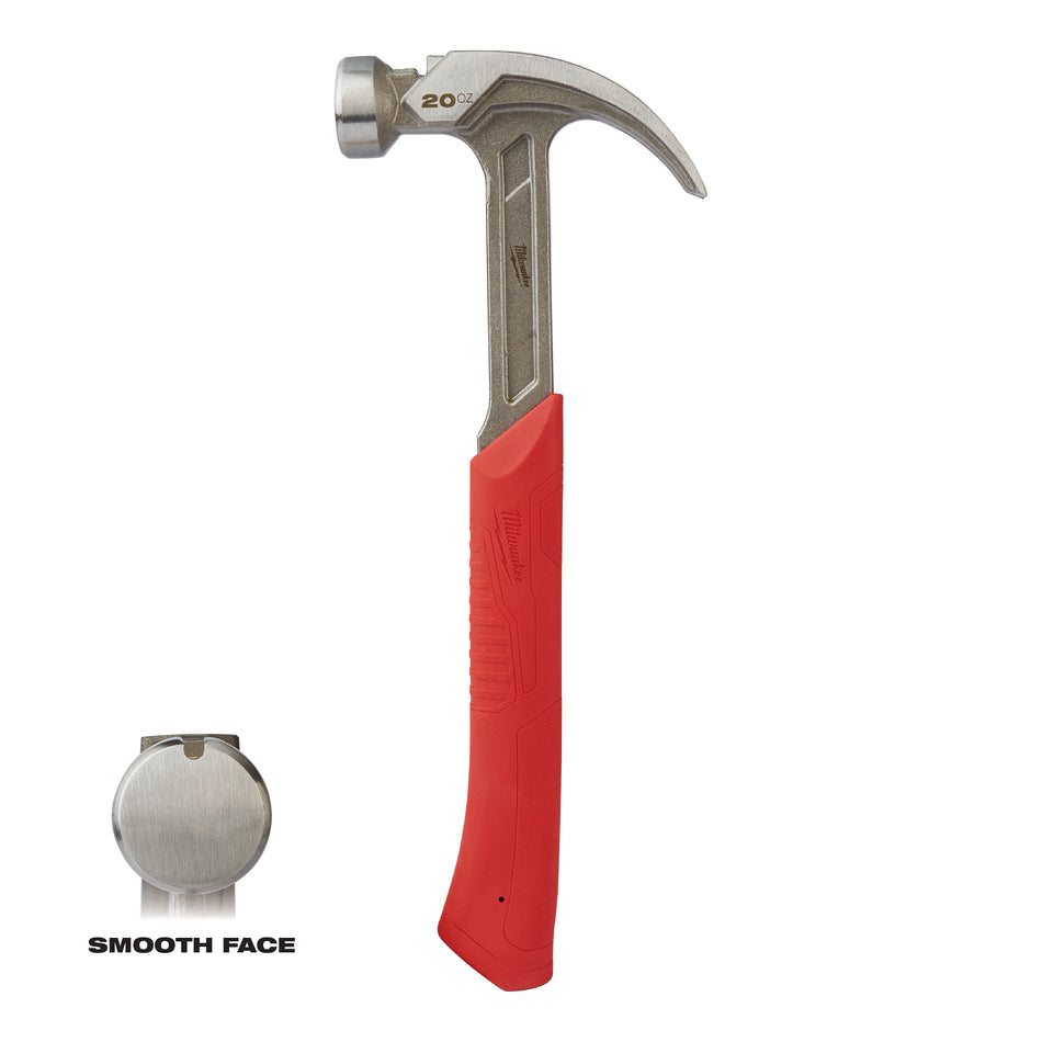 Marteau à face lisse à griffes incurvées 20 oz