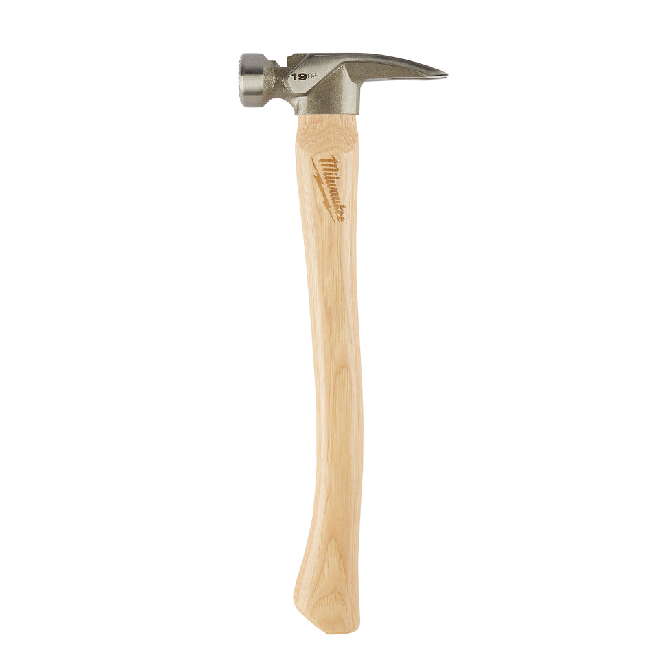 Marteau de charpente à face usinée de 19 oz avec manche en caryer
