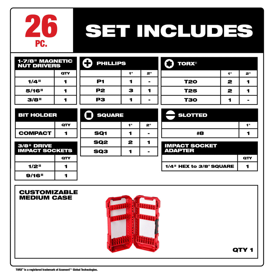 Set of 26 assorted bits