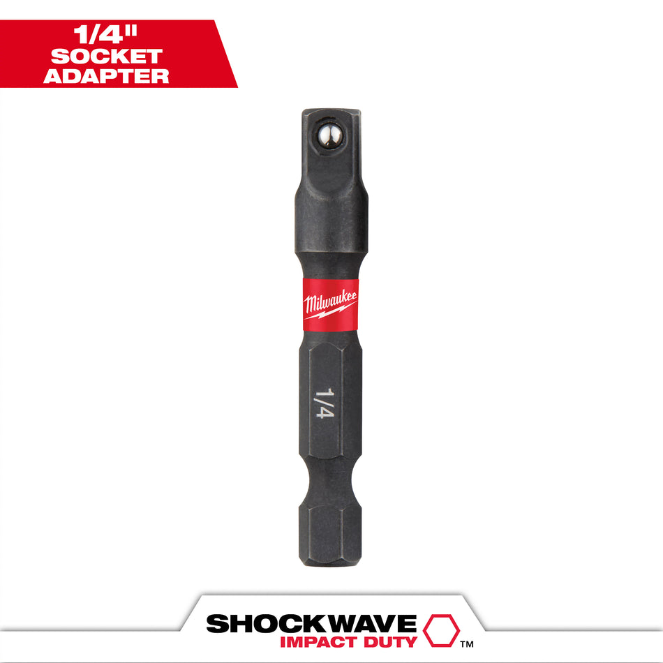 SHOCKWAVE™ Adaptateur de tige hexagonale de 1/4 po à douille de 1/4 po