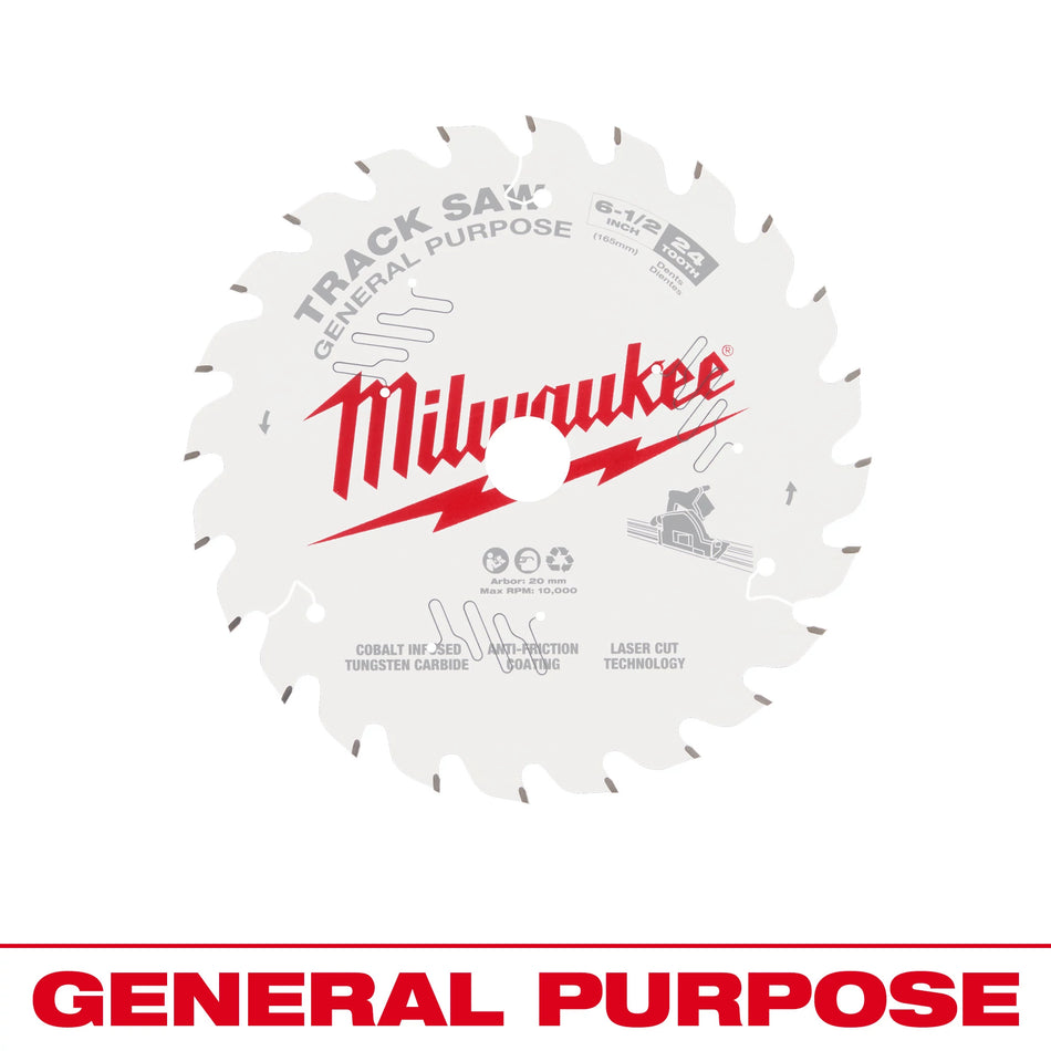 Milwaukee® 6-1/2 po 24T lame de scie à chenilles à usage général