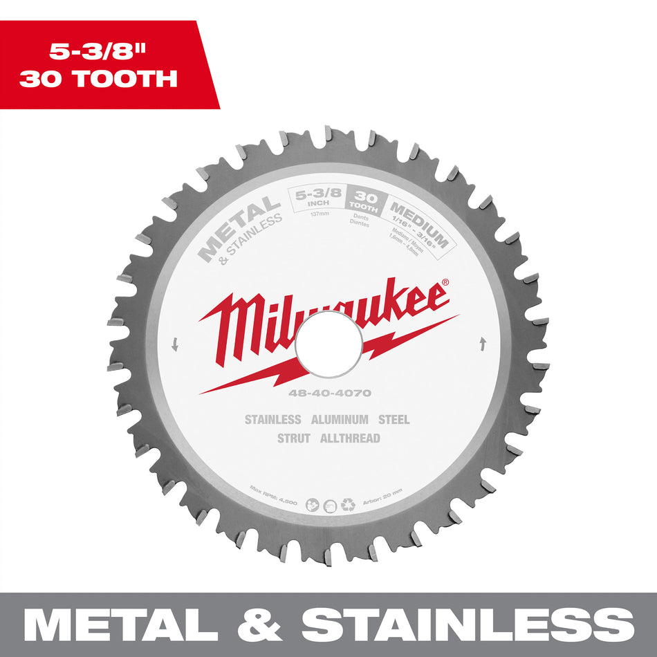 LAME DE SCIE CIRCULAIRE AU CARBURE, POUR MÉTAL NON-FERREUX, 5 3/8 po, 30 DENTS