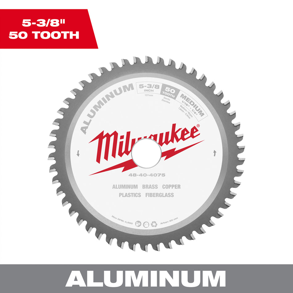 LAME DE SCIE CIRCULAIRE AU CARBURE, POUR MÉTAL NON-FERREUX, 5 3/8 po, 50 DENTS