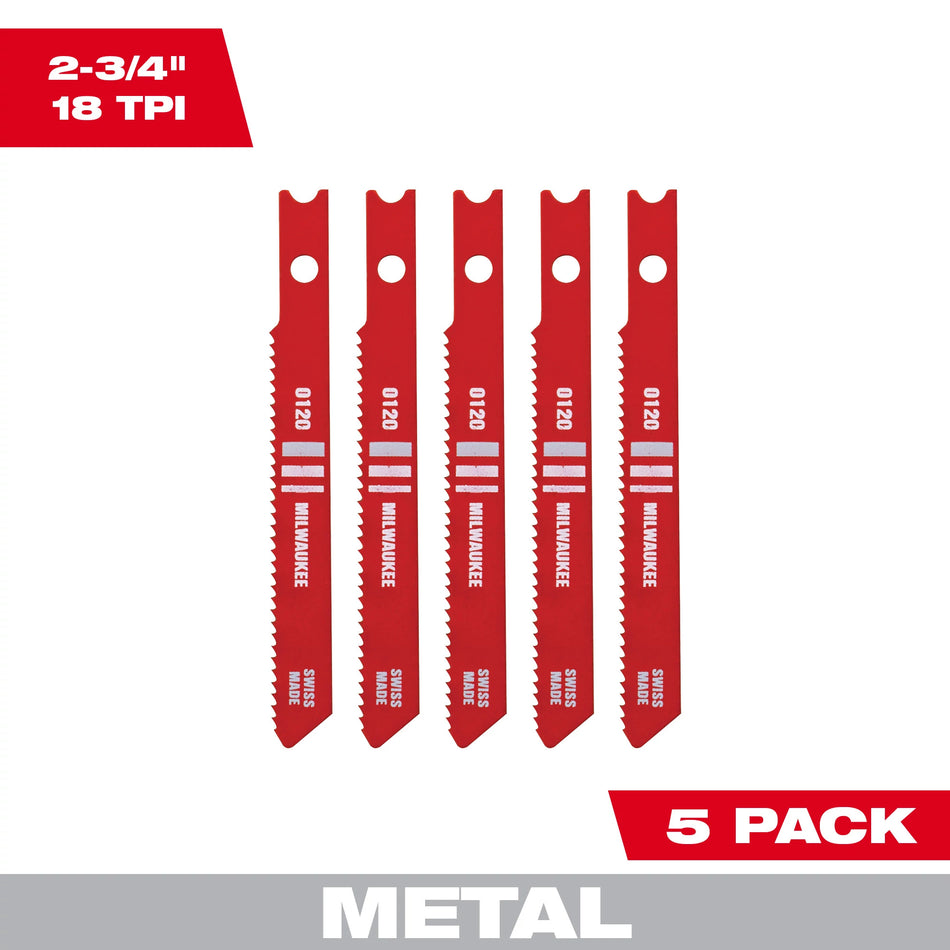 Lame de scie sauteuse en acier rapide 2-3/4 po. 18 TPI 5PK