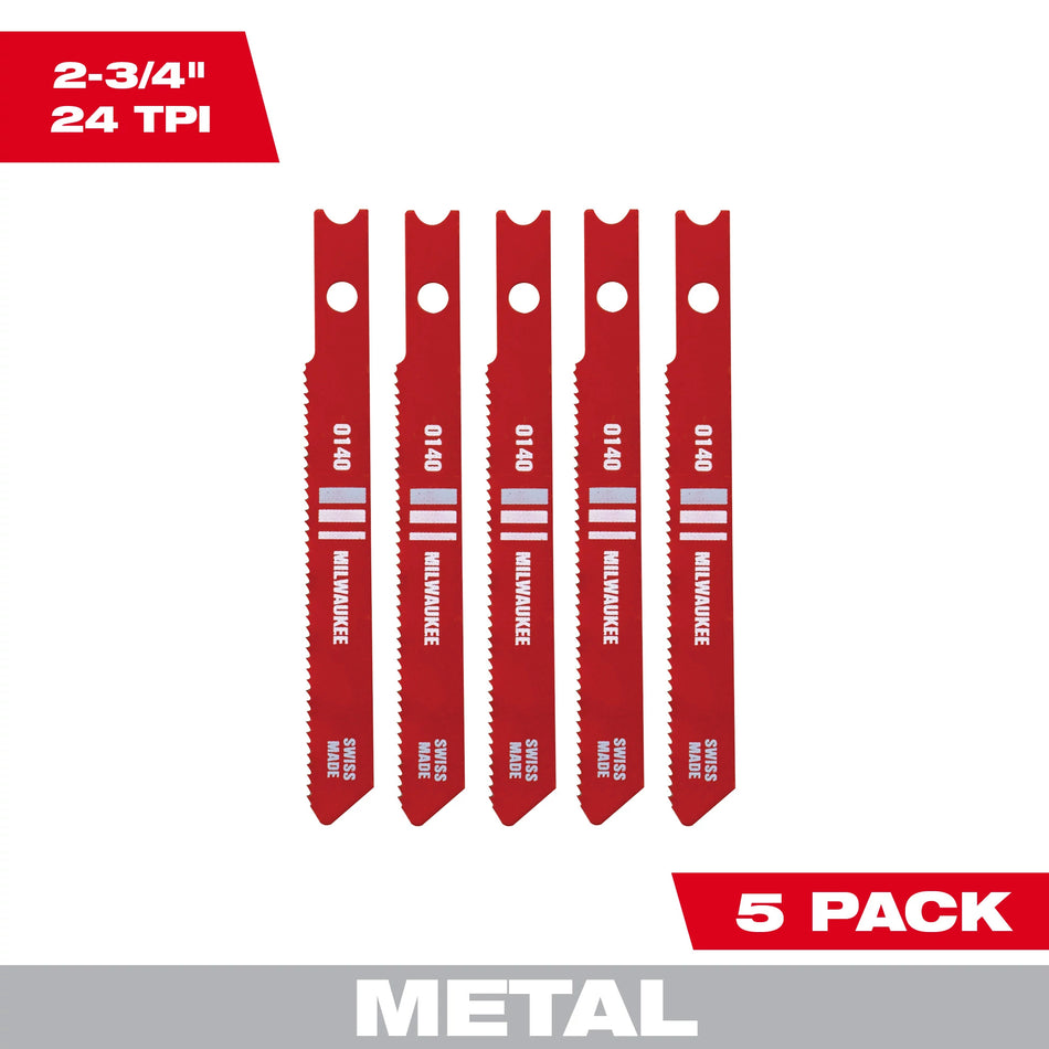 Lame de scie sauteuse en acier rapide 2-3/4 po. 24 TPI 5PK