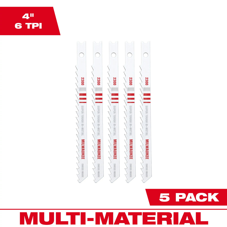 Lames de scie sauteuse bi-métal 4 po. 6 TPI 5PK