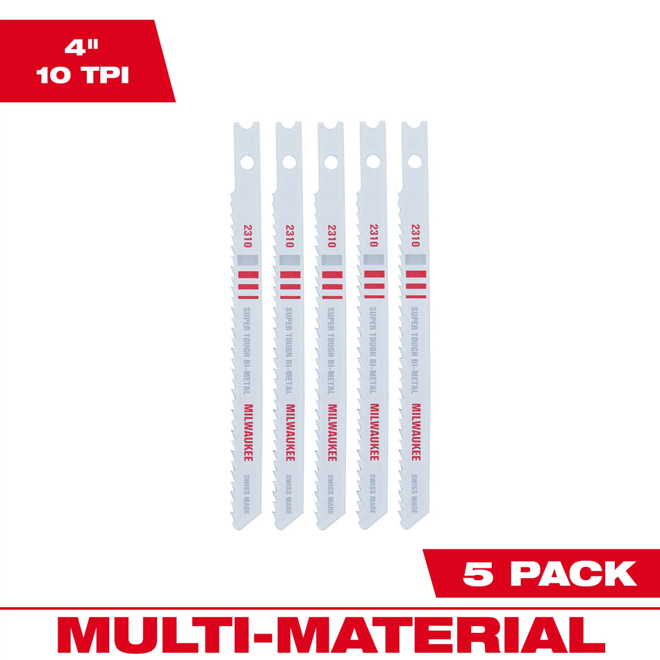 Lame de scie sauteuse bi-métal 4-1/8 po 10 TPI 5PK