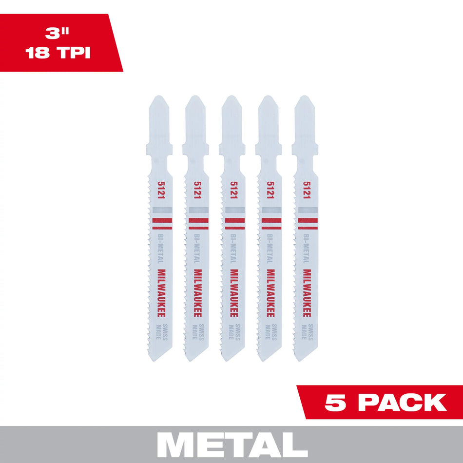 Lame de scie sauteuse 3 po x 18 DPP (paquet de 5)
