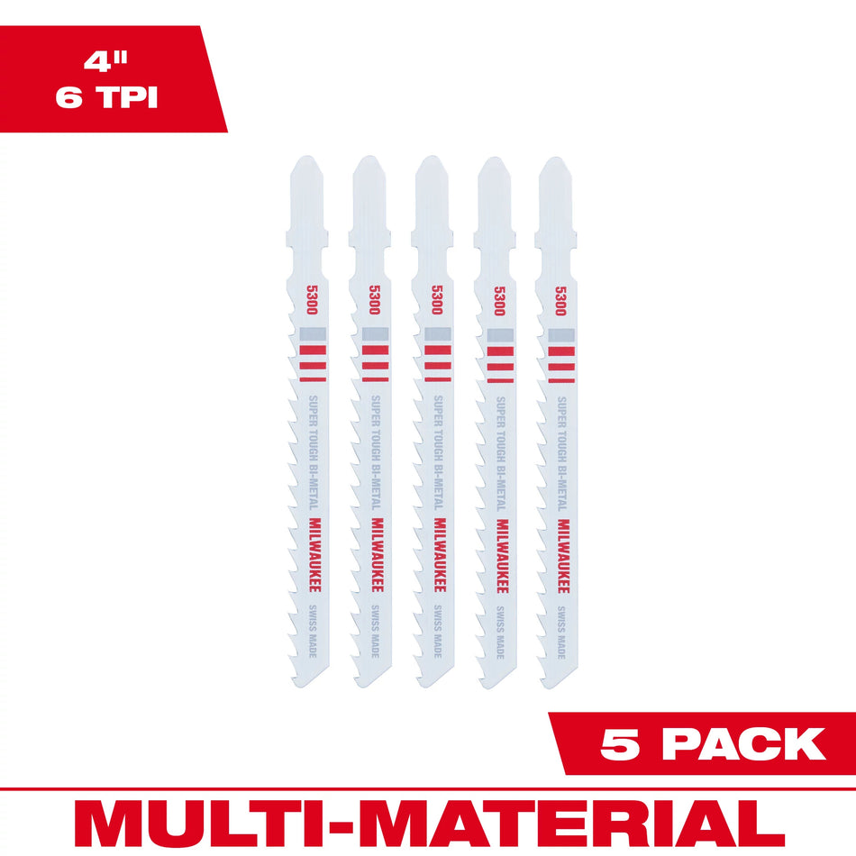 Lame de scie sauteuse bi-métal 4 po 6 TPI 5PK