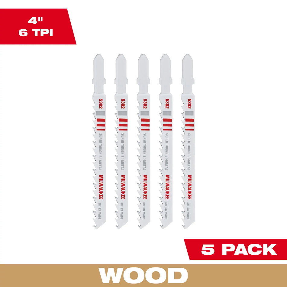 Lame de scie sauteuse 4 po x 6 DPP (paquet de 5)