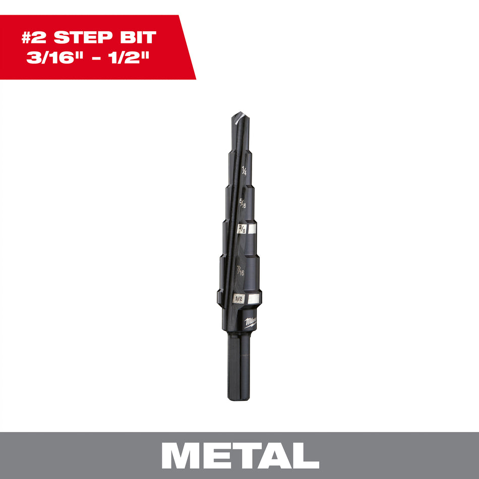 Drill Bit #2, 3/16 in. - 1/2 in. x 1/16 in.