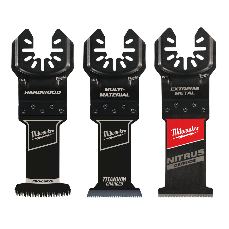ASSORTIMENT DE 3 LAMES TOUT USAGE POUR OUTIL POLYVALENT MilwaukeeMD OPEN-LOKMC