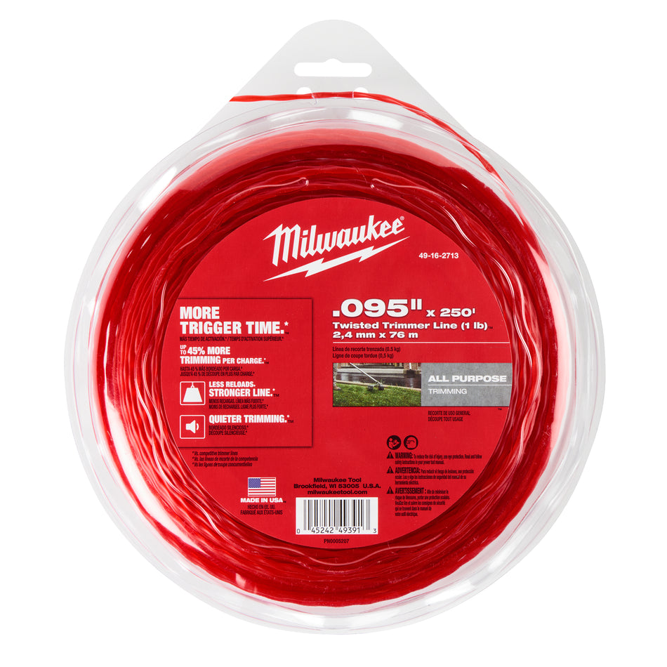 .095 po. x 250 pi. Ligne de remplacement pour coupe-bordures