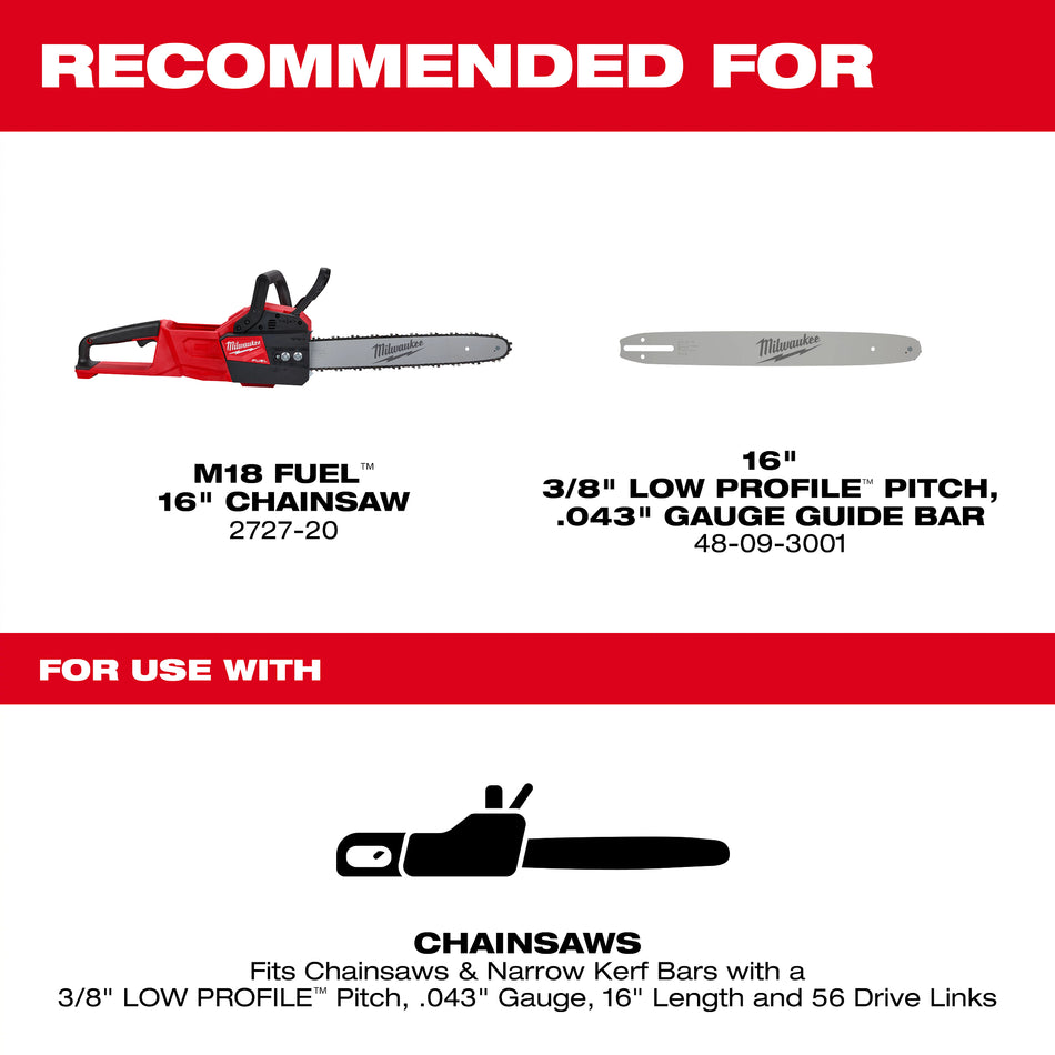 16 in. replacement chainsaw chain. Replacement chainsaw chain