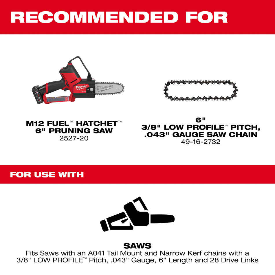 6-inch Milwaukee® Guide Bar