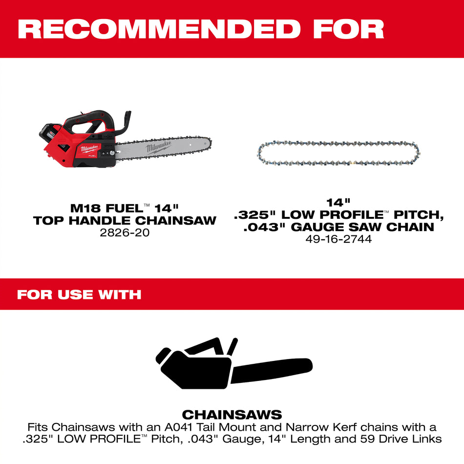 14-inch top handle chainsaw guide bar