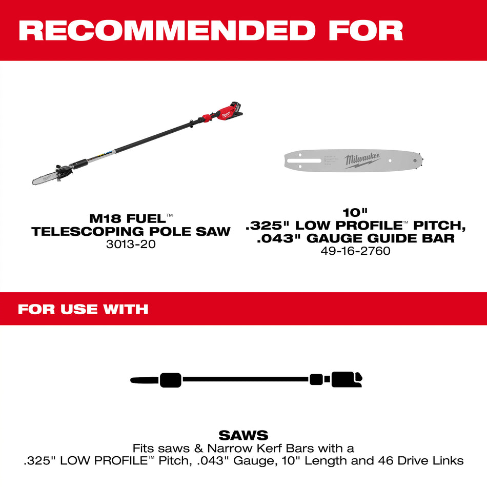 10-inch Telescoping Long Reach Pole Saw Chain