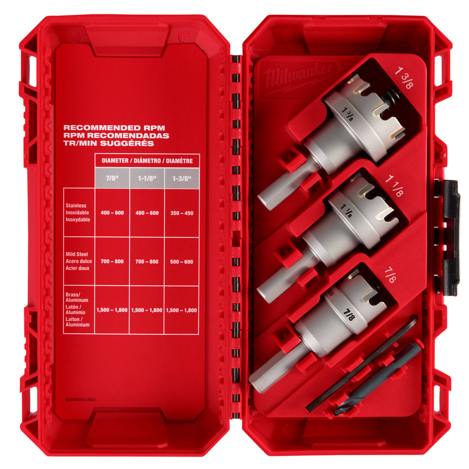 One-piece Carbide Hole Cutter Set: 4PC