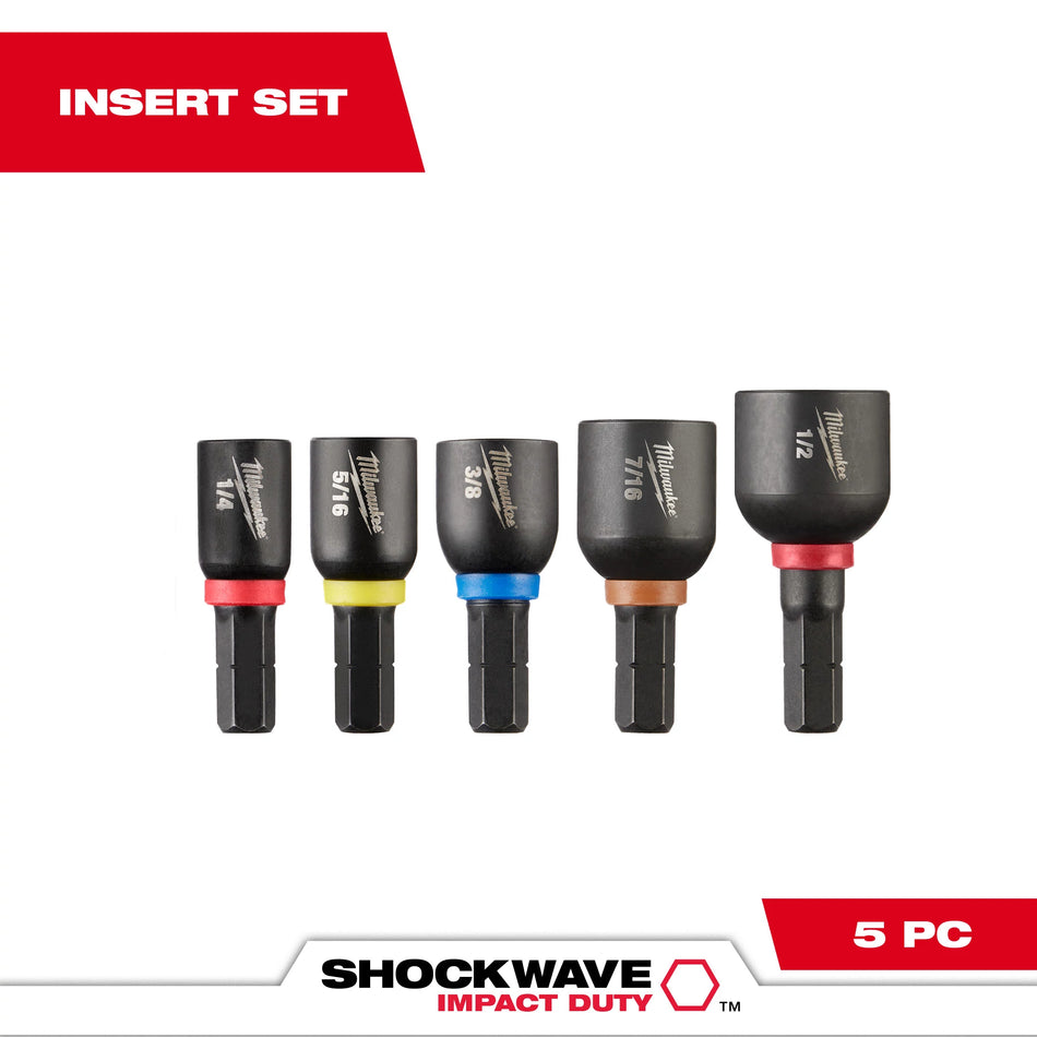 SHOCKWAVE IMPACT DRIVER, MAGNETIC NUT DRIVER, 5 PC.