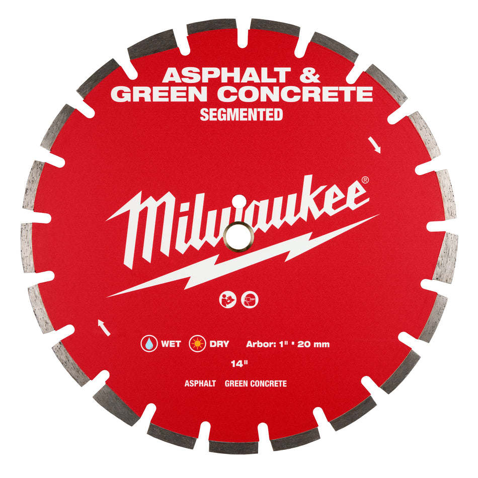 14 in. Segmented green asphalt and concrete